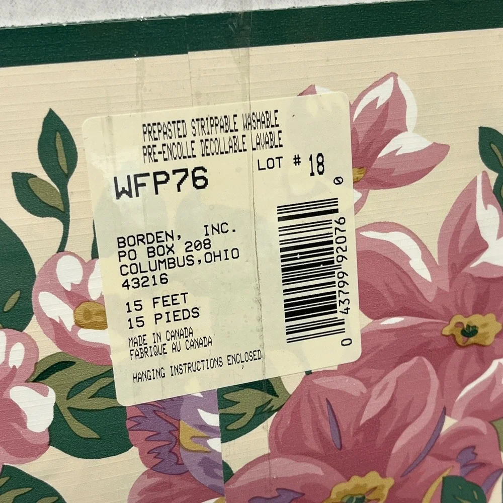 Martha‎ Stewart Floral Wallpaper Border 3 Rolls Ardley Pink Purple Gold 15yd NEW